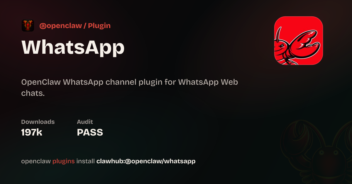 WhatsApp — ClawHub Plugins