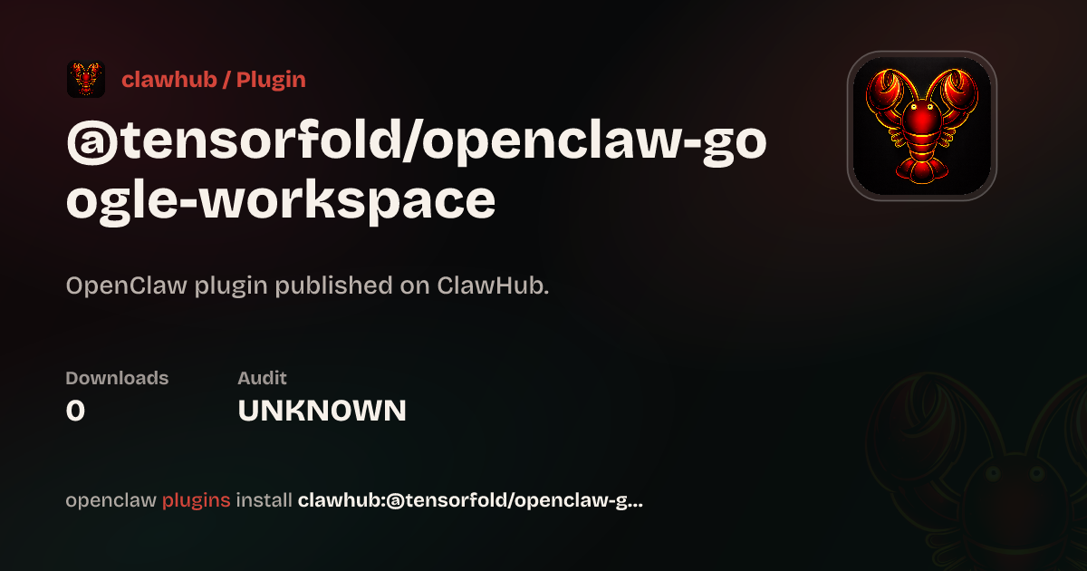 OpenClaw Google Workspace — ClawHub Plugins