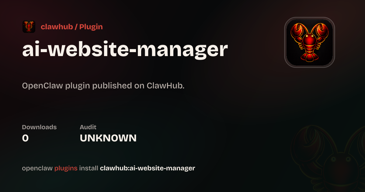 Ai Website Manager — ClawHub Plugins
