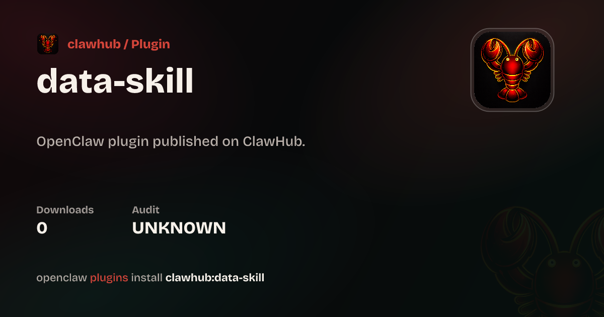 data-skill — ClawHub Plugins