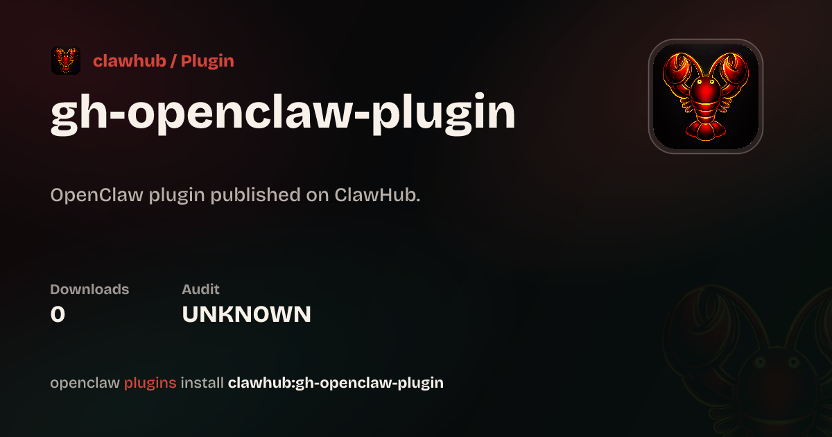 Security audit · Gh Openclaw Plugin