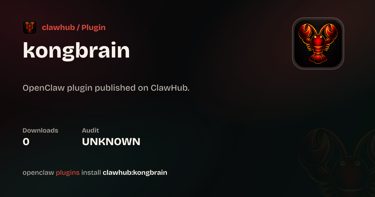 KongBrain — ClawHub Plugins