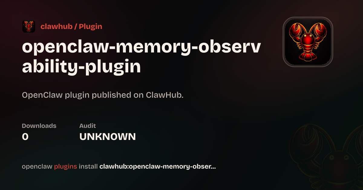 Security audit · openclaw-memory-observability-plugin