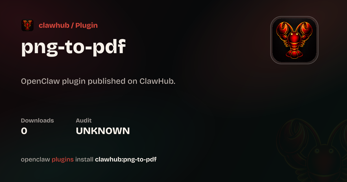 Image to PDF — ClawHub Plugins