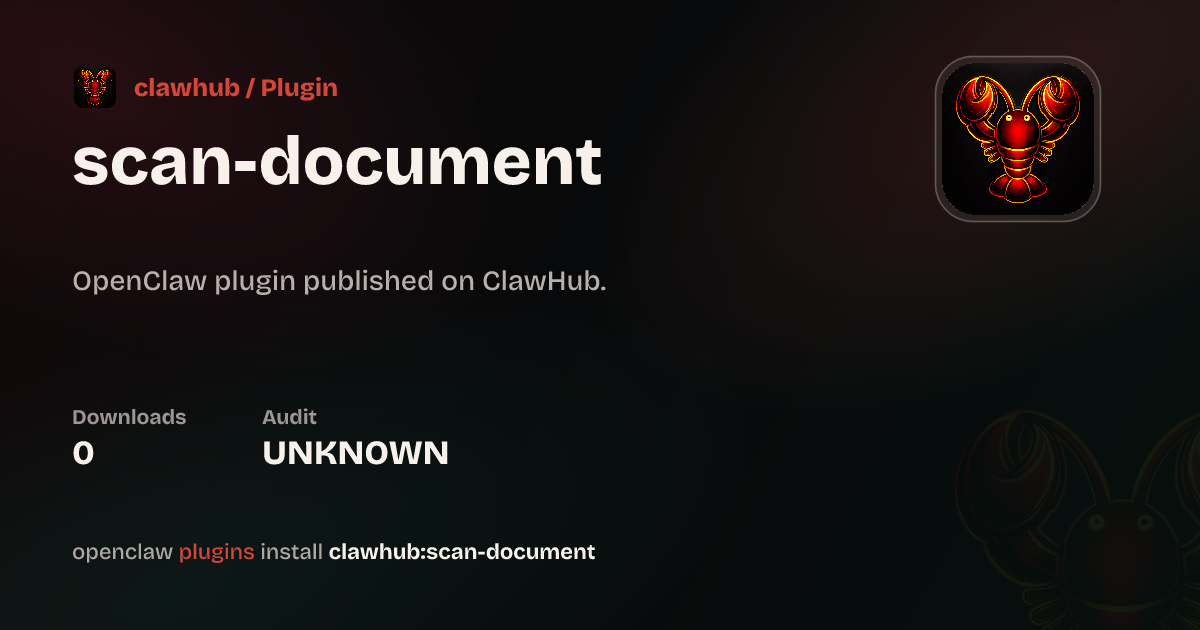 Document Scanner — ClawHub Plugins