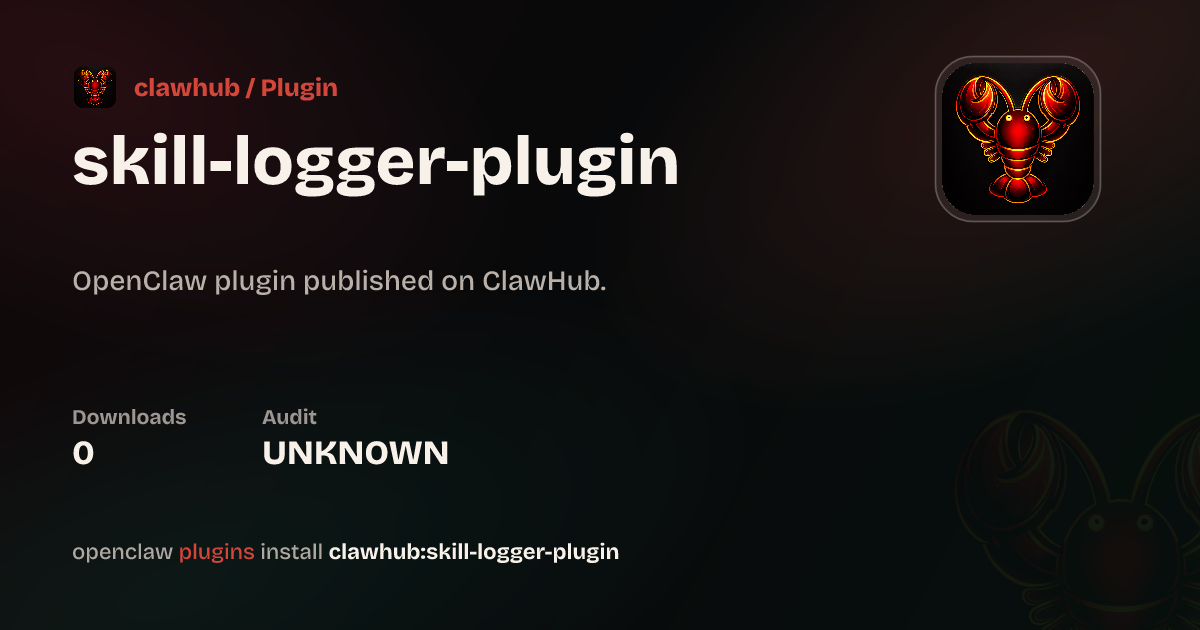 Skill Logger — ClawHub Plugins