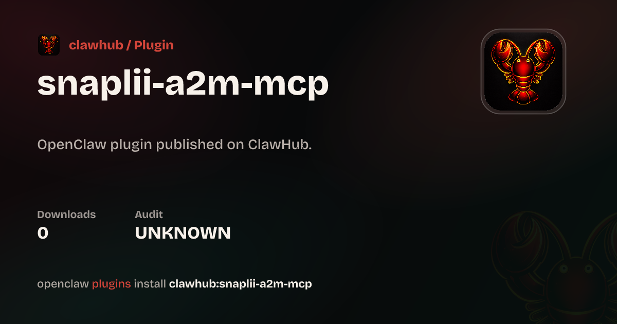 Snaplii AI Agent Cashback Payment MCP — ClawHub Plugins