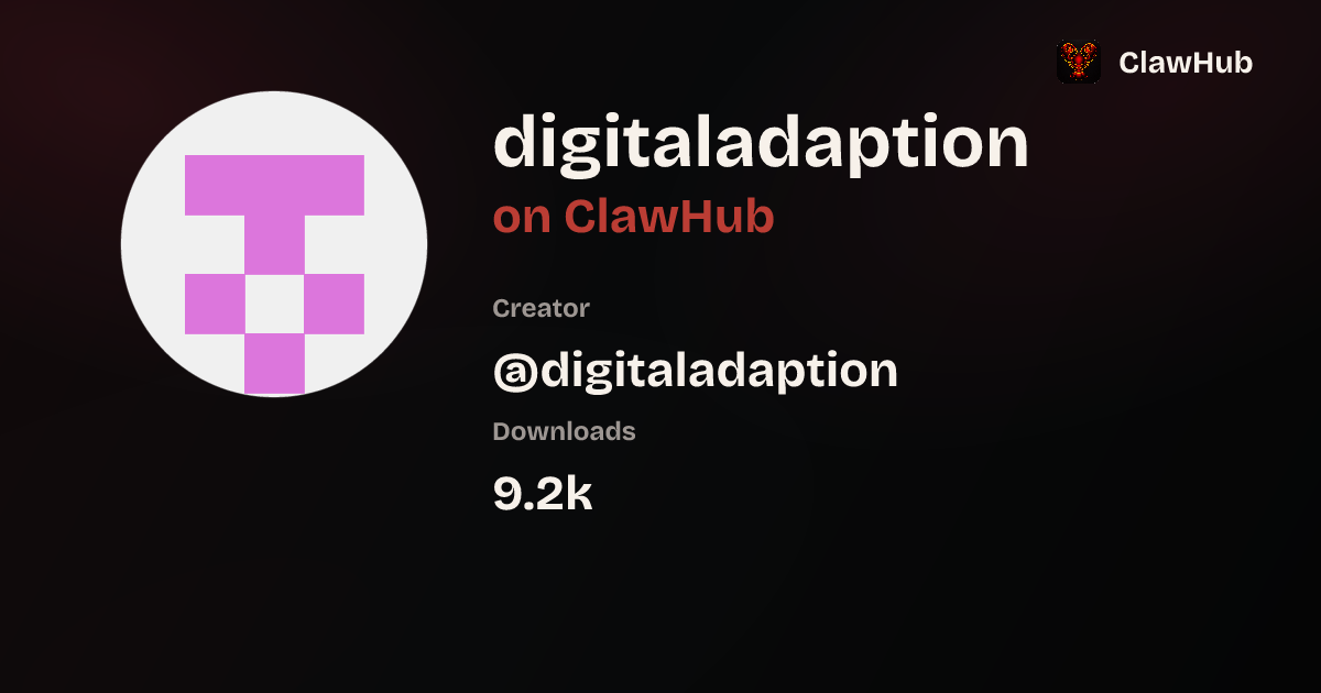 @digitaladaption — ClawHub
