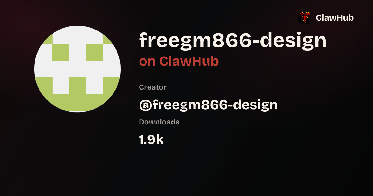 @freegm866-design — ClawHub