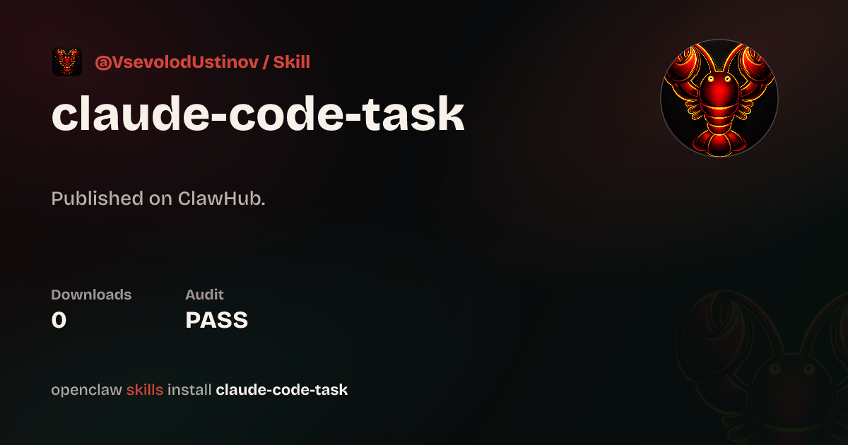 Claude Code Task — ClawHub