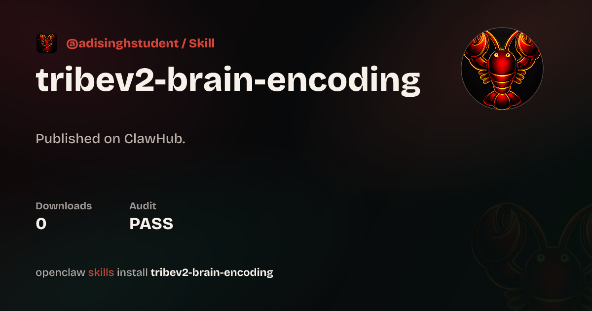 tribev2-brain-encoding — ClawHub