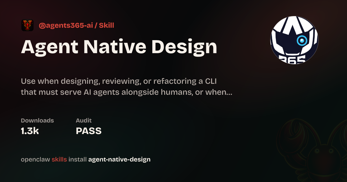 Static analysis security · Agent Native Design — ClawHub