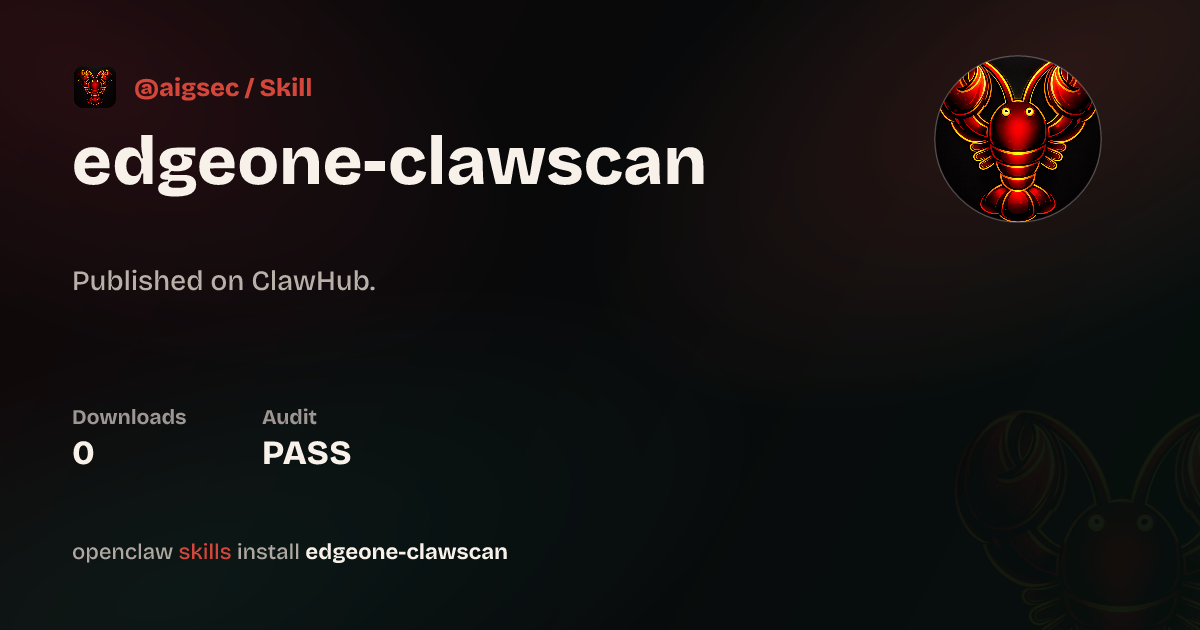 Static analysis security · EdgeOne ClawScan — ClawHub