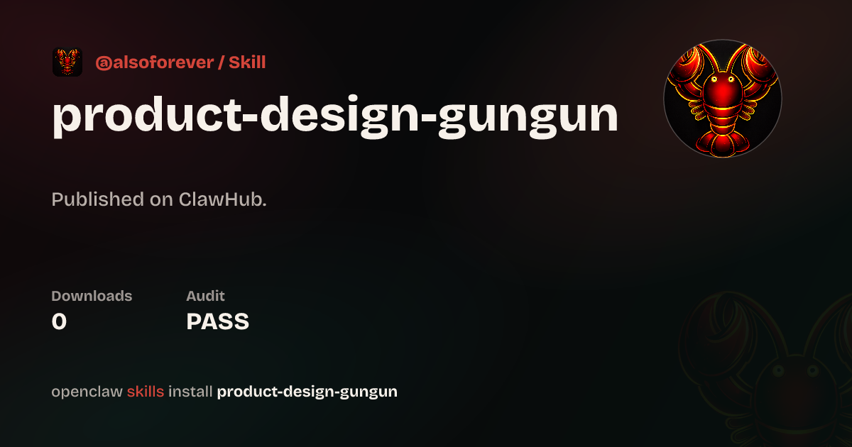 VirusTotal security · product-design - 产品设计 — ClawHub