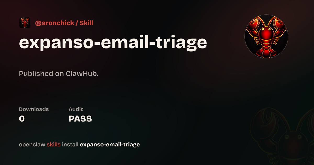 ClawScan security · Expanso email-triage — ClawHub