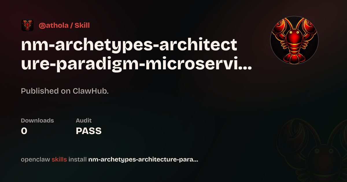 ClawScan security · Nm Archetypes Architecture Paradigm Microservices ...