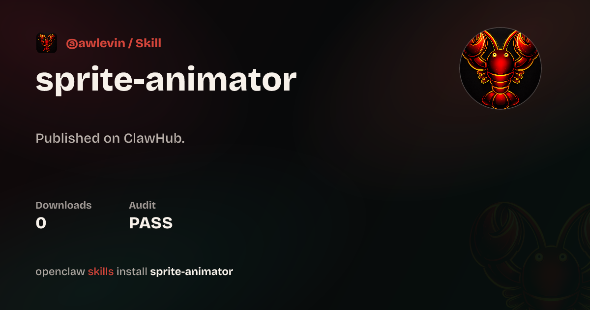 ClawScan security · Sprite Animator — ClawHub