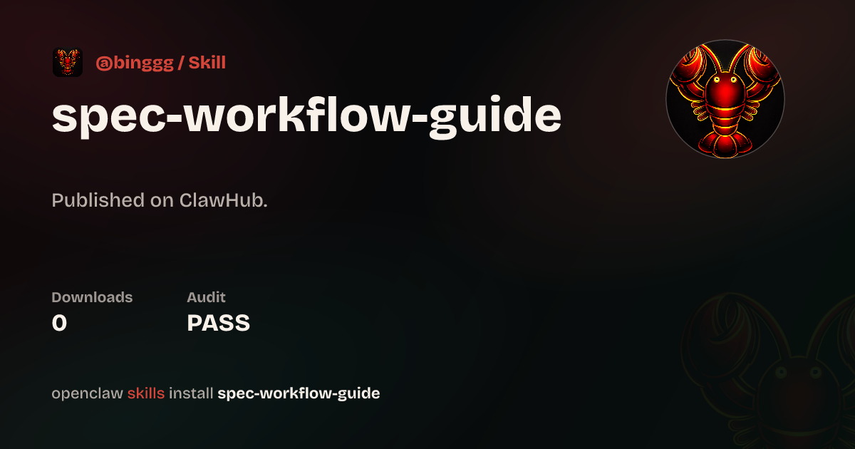 Static analysis security · Spec Workflow Guide — ClawHub