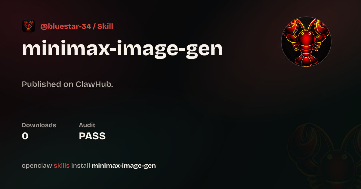 ClawScan security · Minimax Image Gen — ClawHub