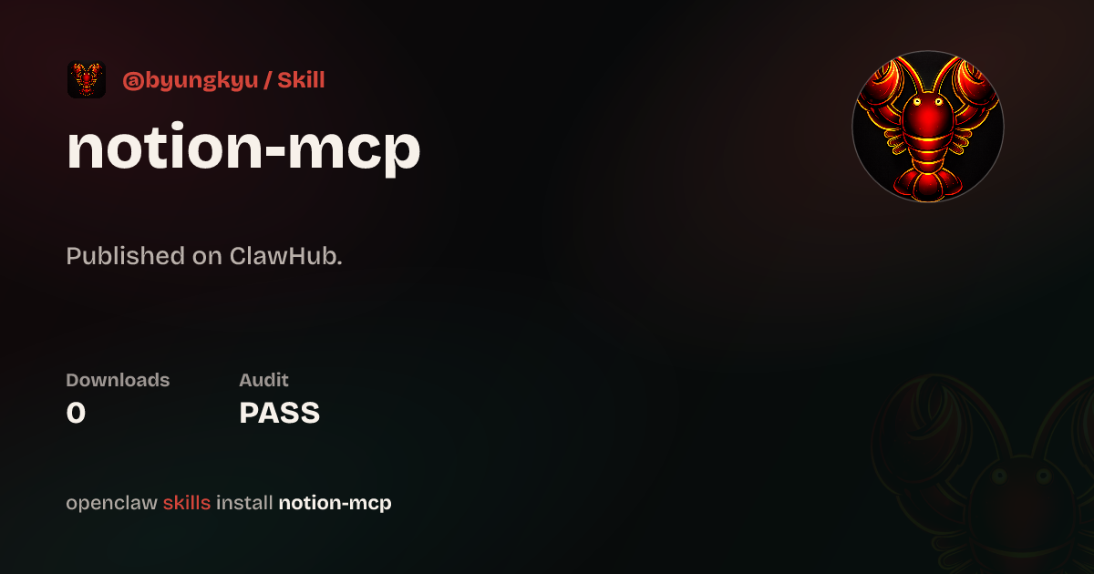 Static analysis security · Notion MCP — ClawHub