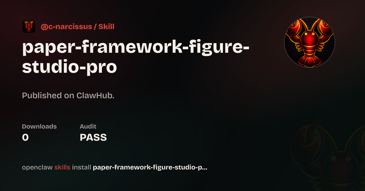 ClawScan security · Paper Framework Figure Studio Pro — ClawHub