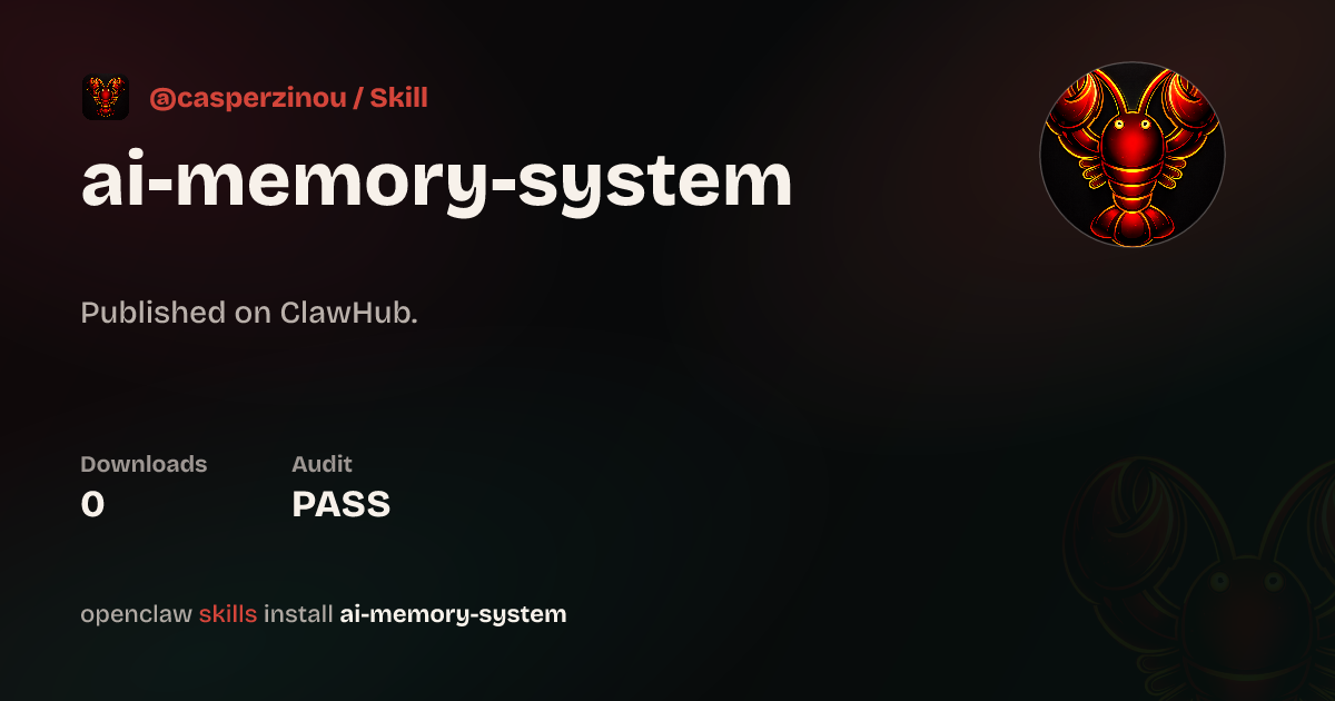 Static analysis security · AI Memory System — ClawHub