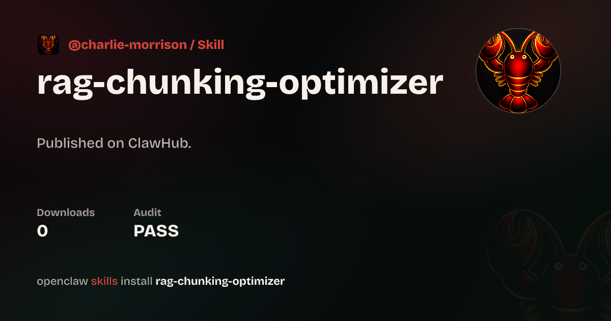 Static analysis security · Rag Chunking Optimizer — ClawHub