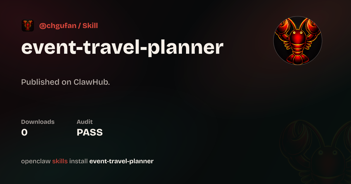 ClawScan security · Event Travel Planner — ClawHub