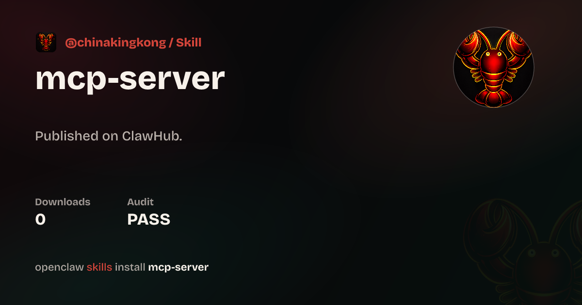 ClawScan security · MCP Server Creator — ClawHub