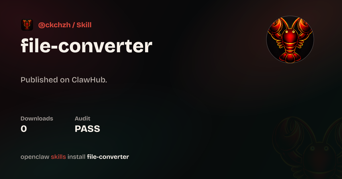 VirusTotal security · File Converter — ClawHub