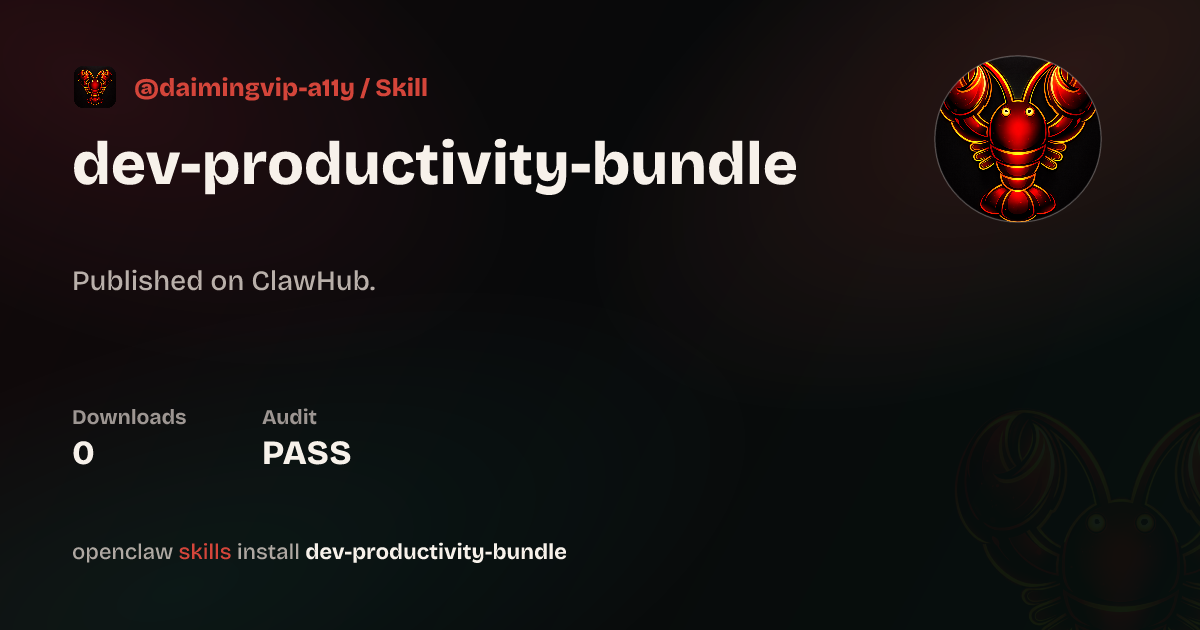 Static analysis security · Dev Productivity Bundle — ClawHub