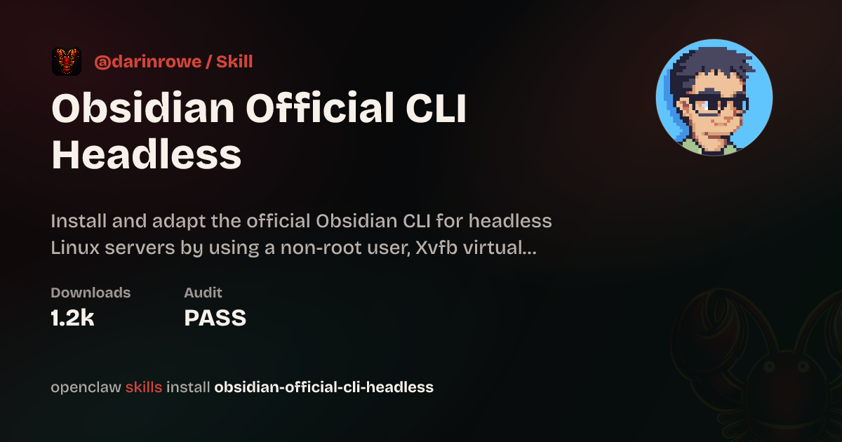 Static analysis security · Obsidian Official CLI Headless — ClawHub