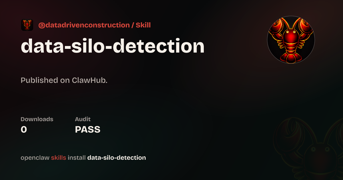 ClawScan security · Data Silo Detection — ClawHub