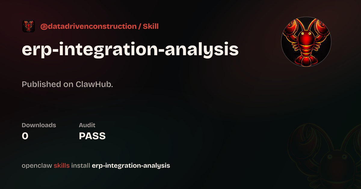 ClawScan security · Erp Integration Analysis — ClawHub