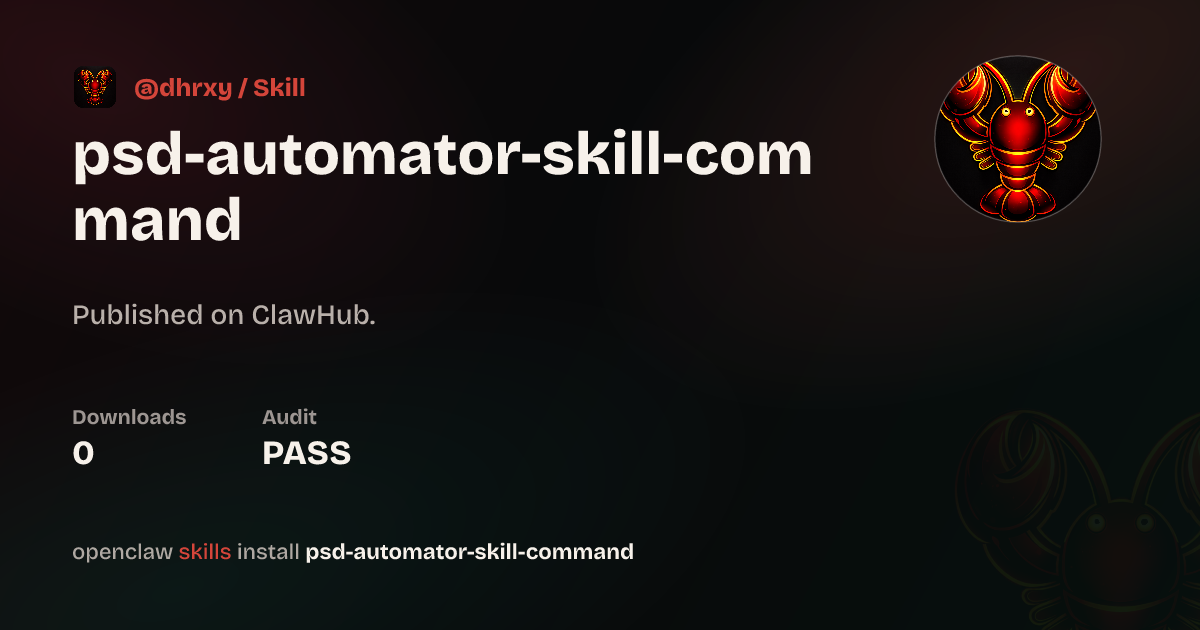 Static analysis security · Psd Automator Skill Command — ClawHub