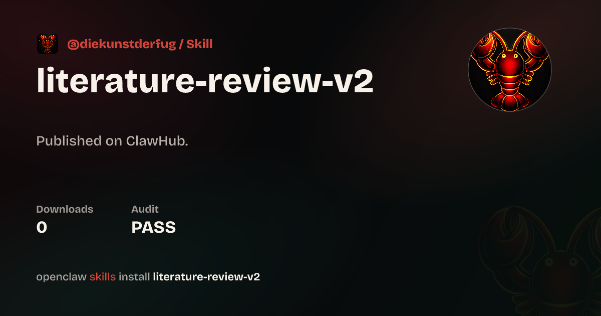 Static analysis security · Literature Review — ClawHub