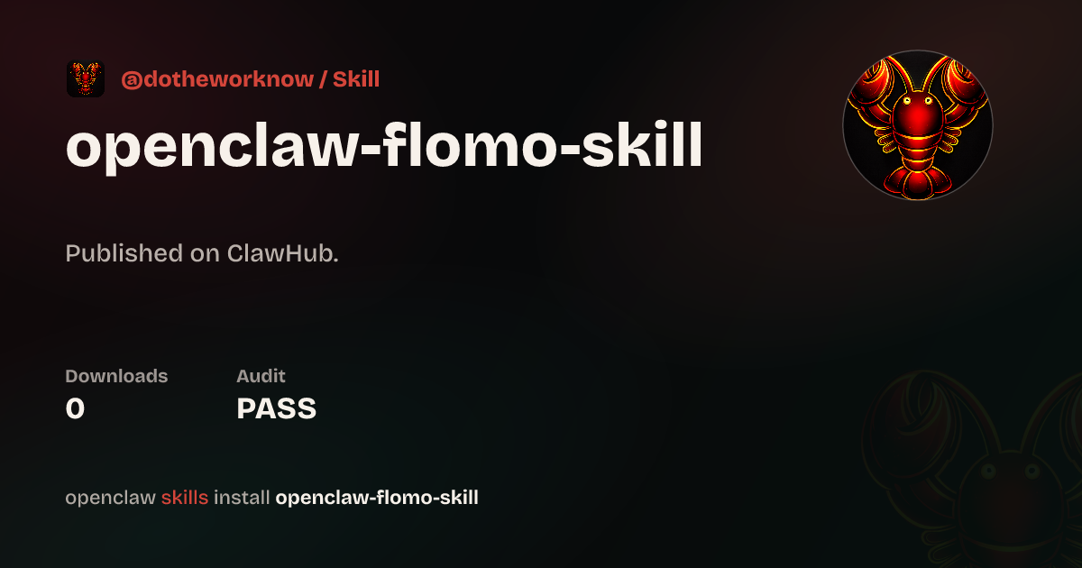 OpenClaw Flomo Skill — ClawHub