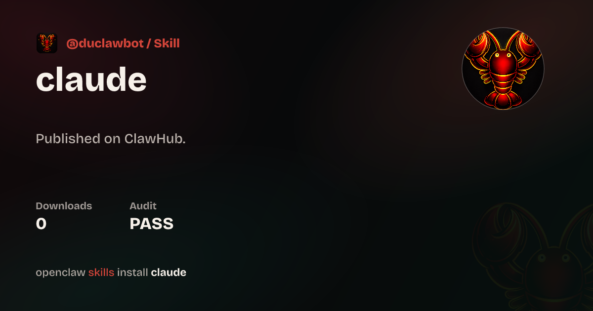 ClawScan security · Claude — ClawHub