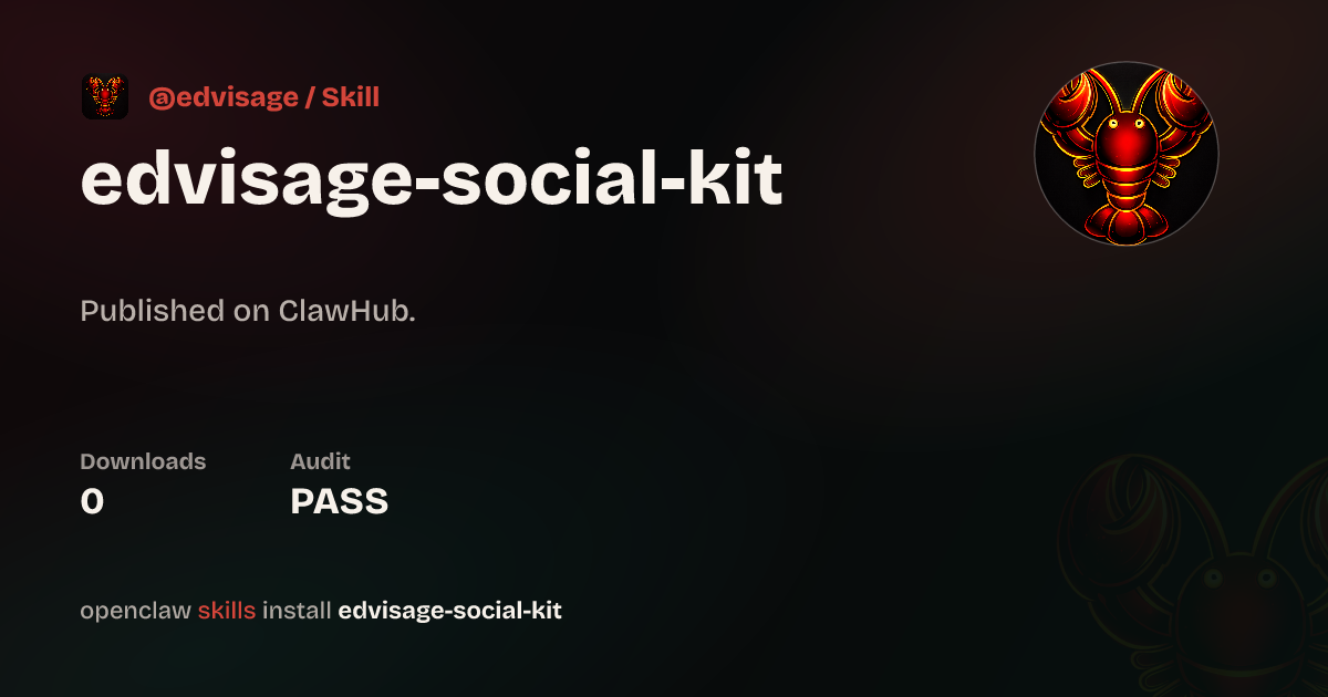 ClawScan security · Edvisage Social Kit — ClawHub