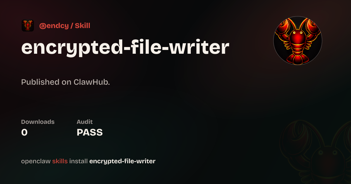 Static analysis security · Encrypted File Writer — ClawHub