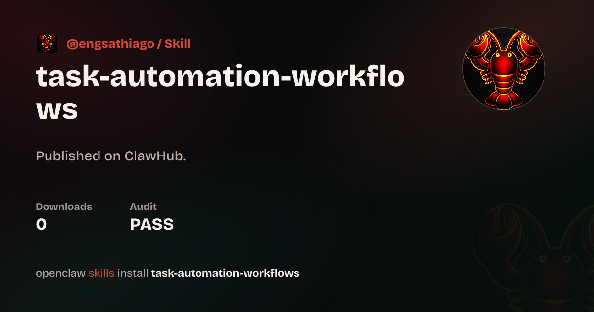 Static analysis security · Task Automation Workflows — ClawHub