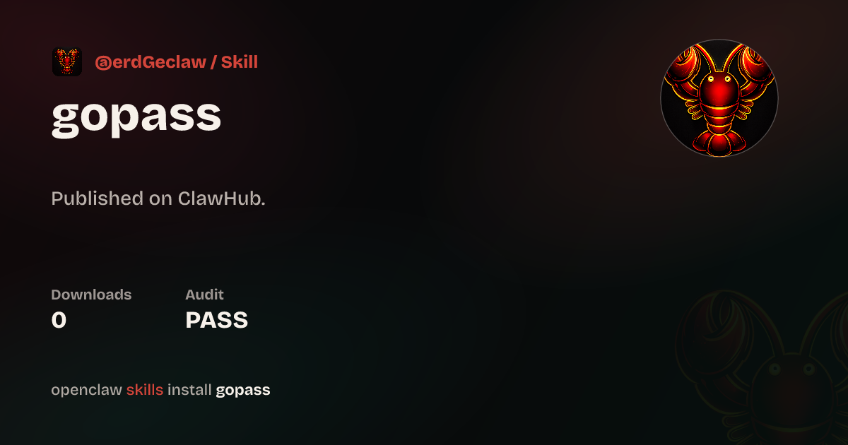 gopass — ClawHub