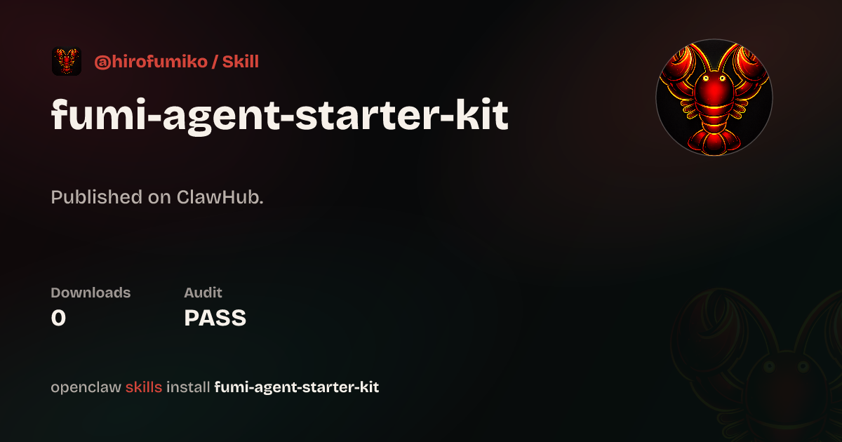 ClawScan security · Agent Starter Kit — ClawHub