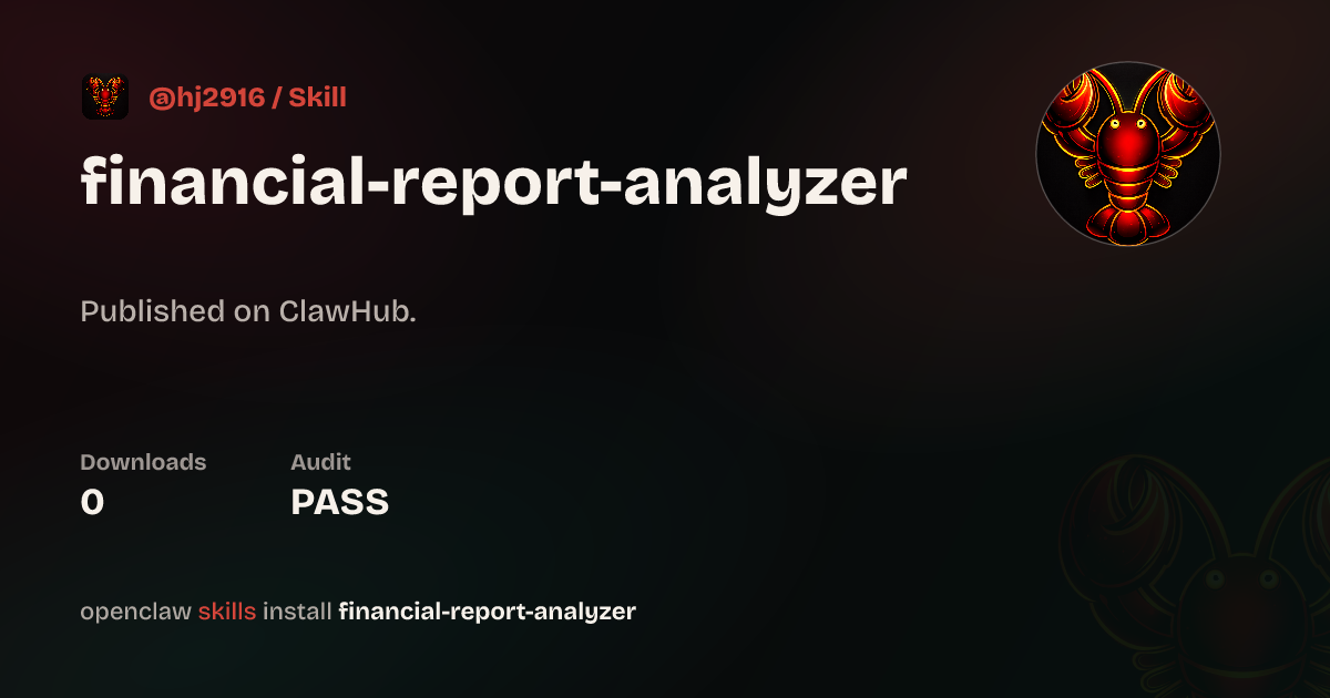 ClawScan security · financial-report-analyzer — ClawHub
