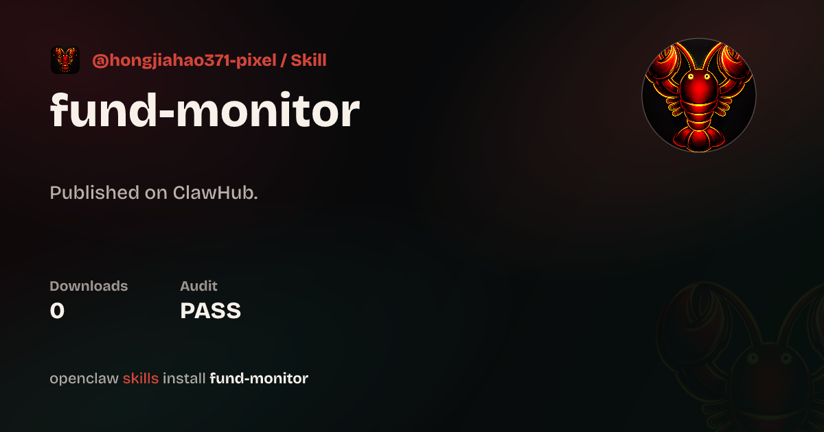 Static analysis security · fund-monitor — ClawHub