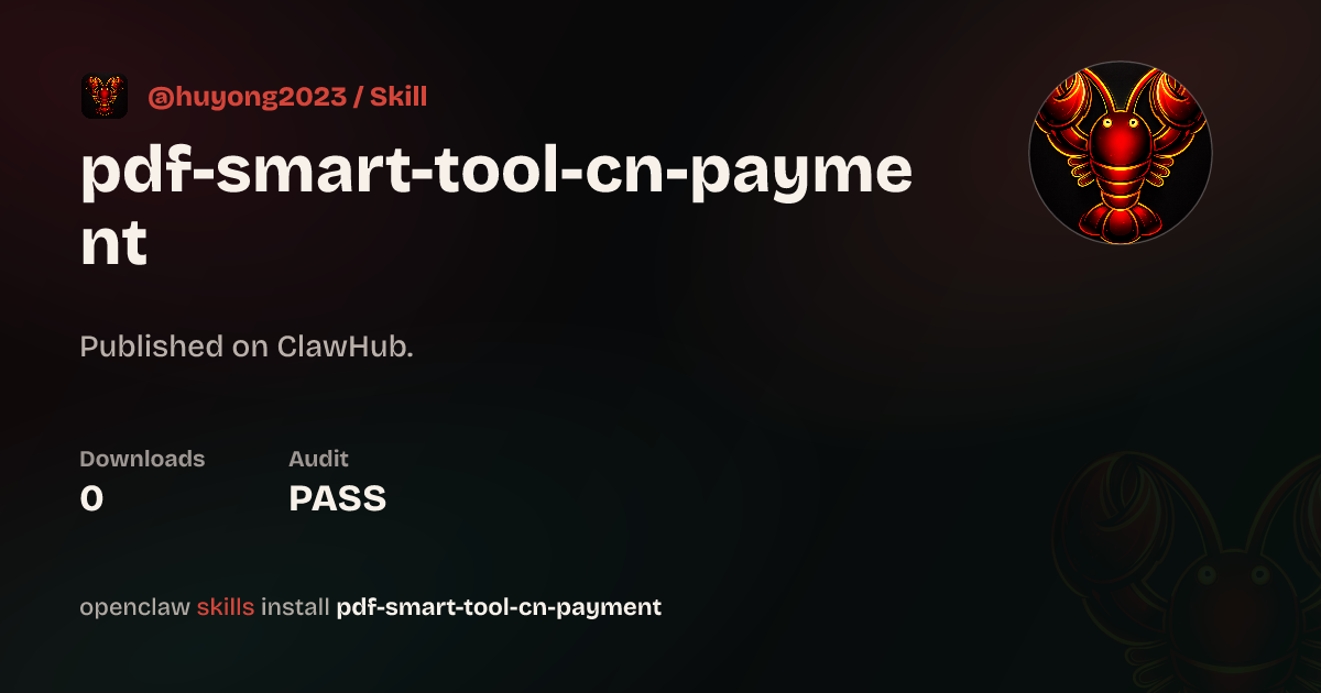 Static analysis security · Pdf Smart Tool Cn Payment — ClawHub