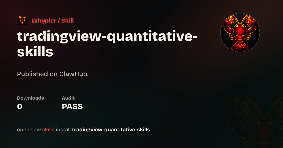 VirusTotal security · Tradingview Quantitative — ClawHub