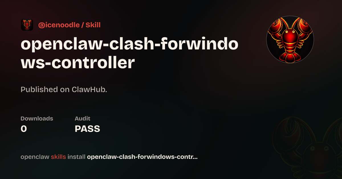 VirusTotal security · Clash Controller — ClawHub