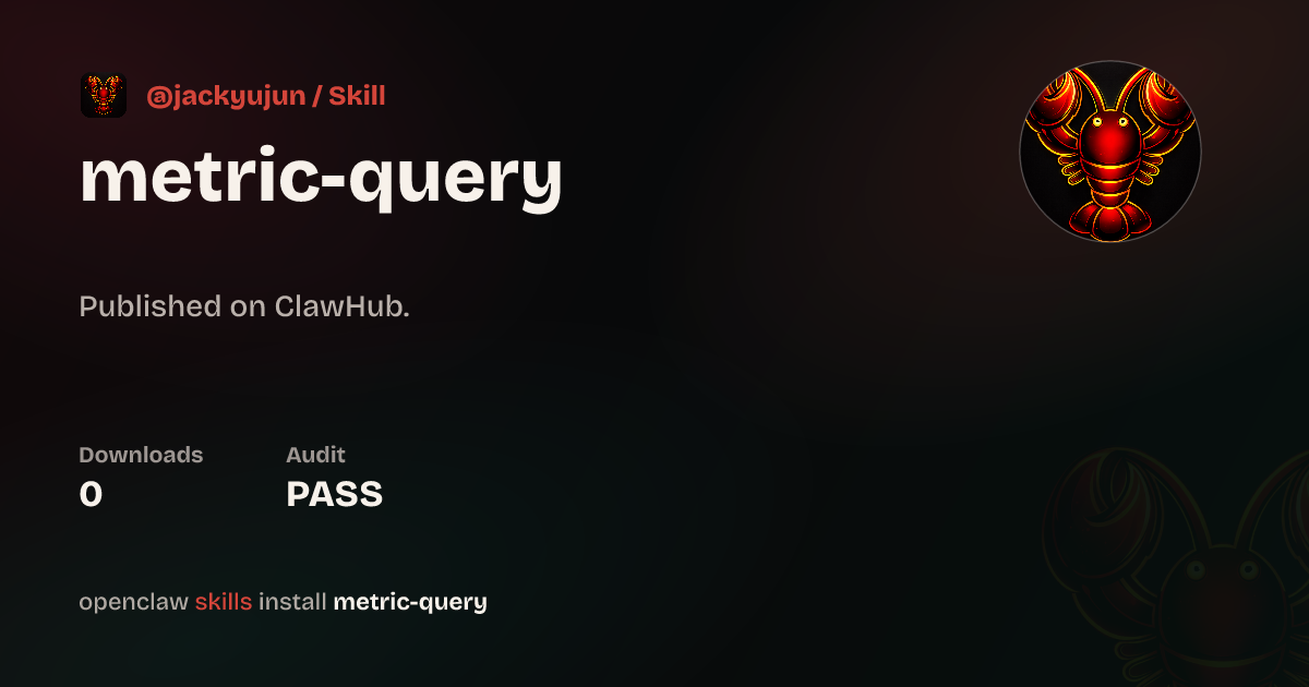ClawScan security · Aloudata CAN SKILLS - metric-query — ClawHub