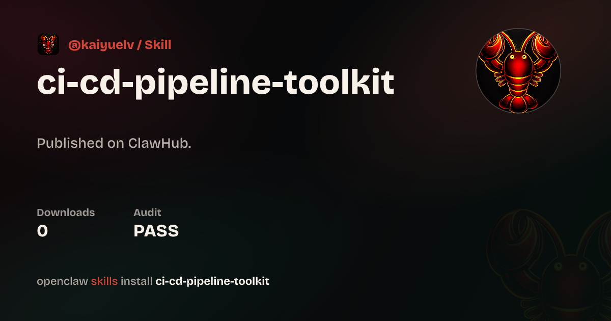 Static analysis security · CI/CD Pipeline Toolkit — ClawHub